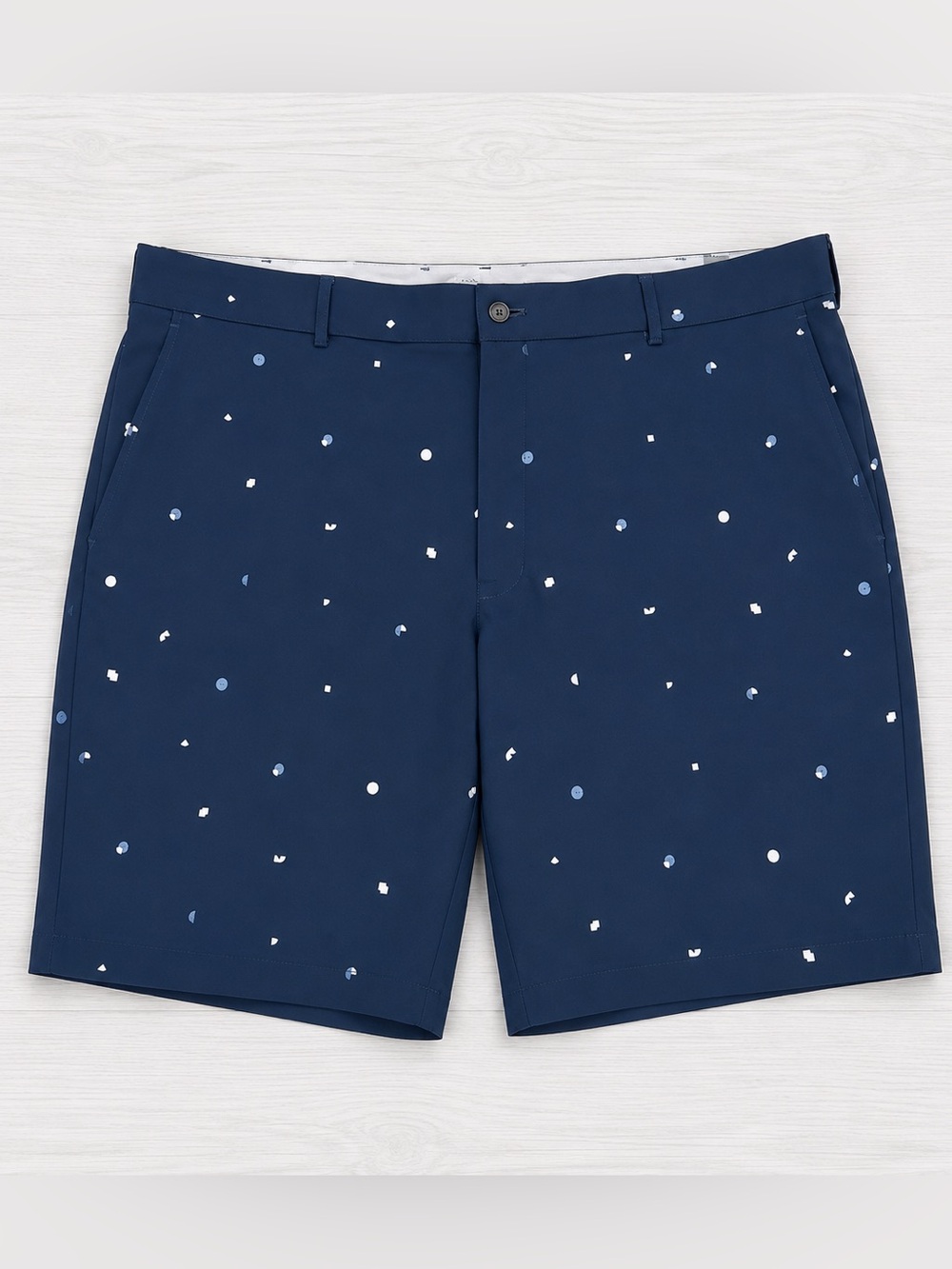 Walter Hagen Perfect 11 Golf Shorts Mens 42 Art Deco Navy Print NWT